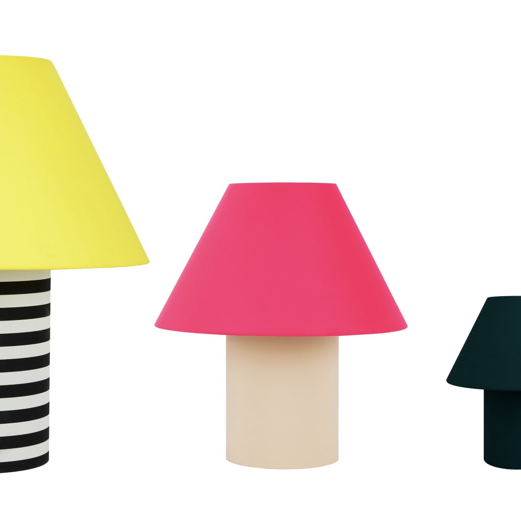 3 different sizes and colors of the new Toto table lamp from Hem