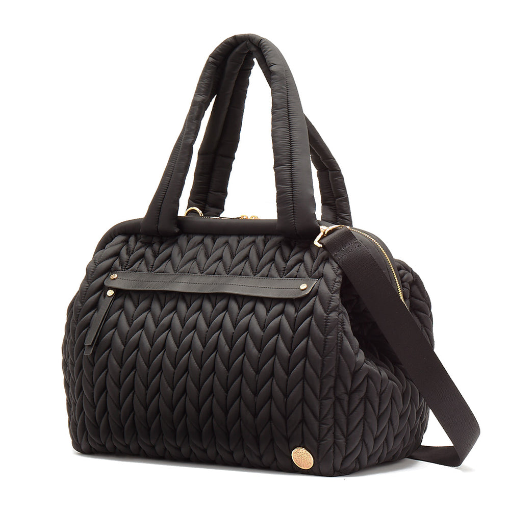 Happ's Paige Carryall bag shown closed with its straps