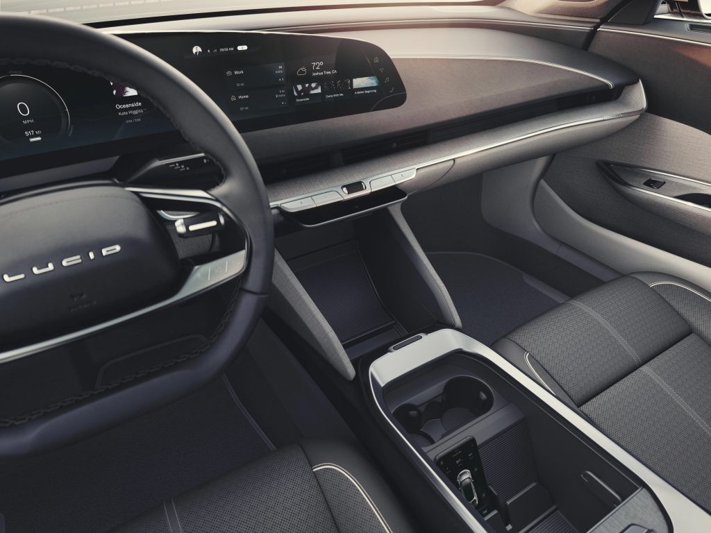 Lucid Air interior central console