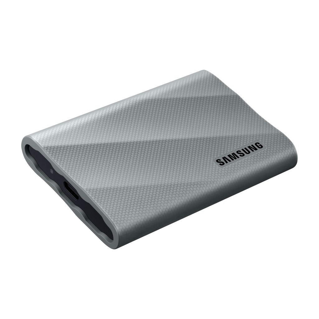 small gray portable drive